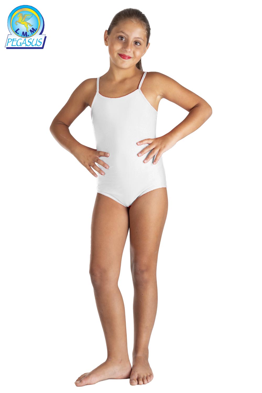 BODY LYCRA SPALLINE TINTA UNITA BIANCO BAMBINA